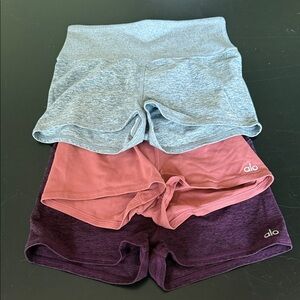 ALO Yoga Women's Athletic Shorts - Gray, Pink, and Purple